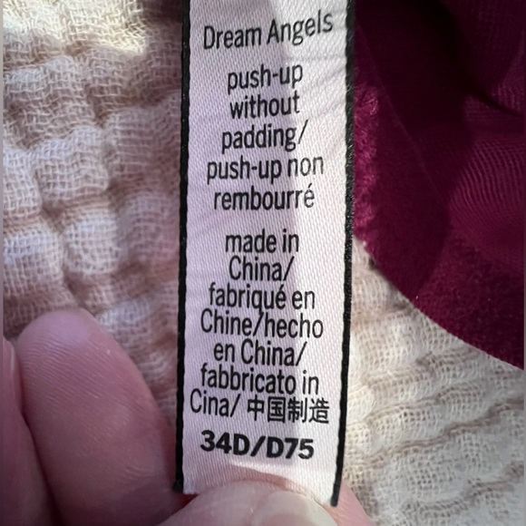 Victoria's Secret Dream Angels Push-Up W/O Padding Bra 34D Velvet Fuchsia Pink - Picture 8 of 14